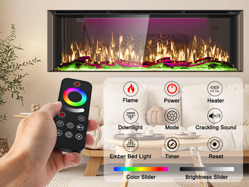 2.4G & WIFI Smart Remote Controller for HML&HMA Series Electric Fireplace(coin cell battery included)